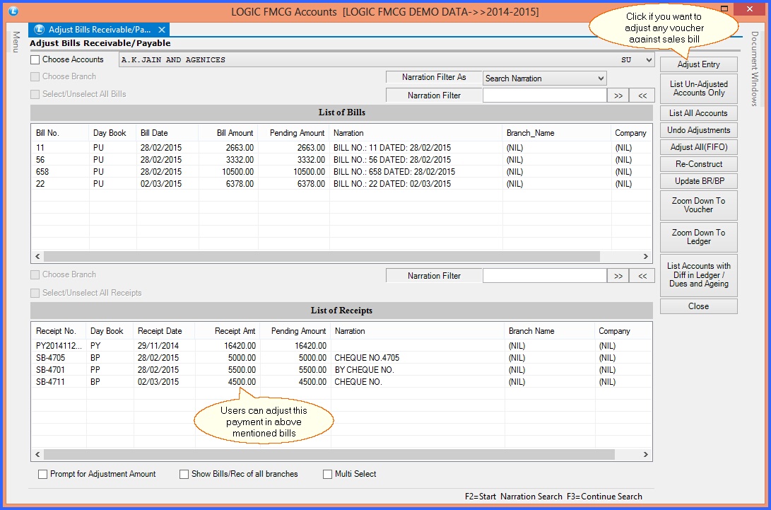 fmcg adjust bills receivable payable header 1